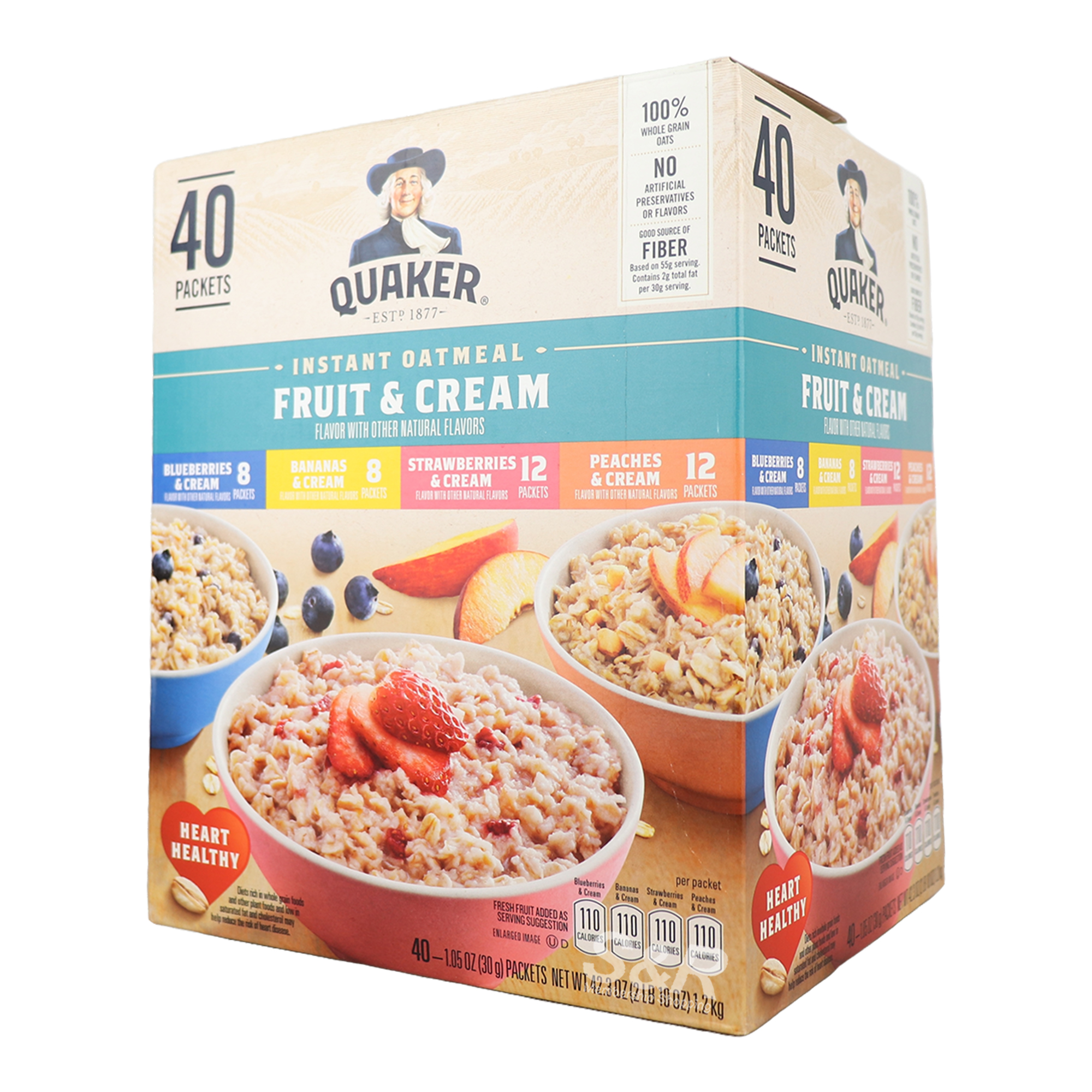 Quaker Fruit & Cream Instant Oatmeal 40pcs